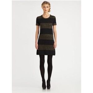 Kate Spade Freyda Metallic Sparkle Stripe Mini Dress | Size Medium